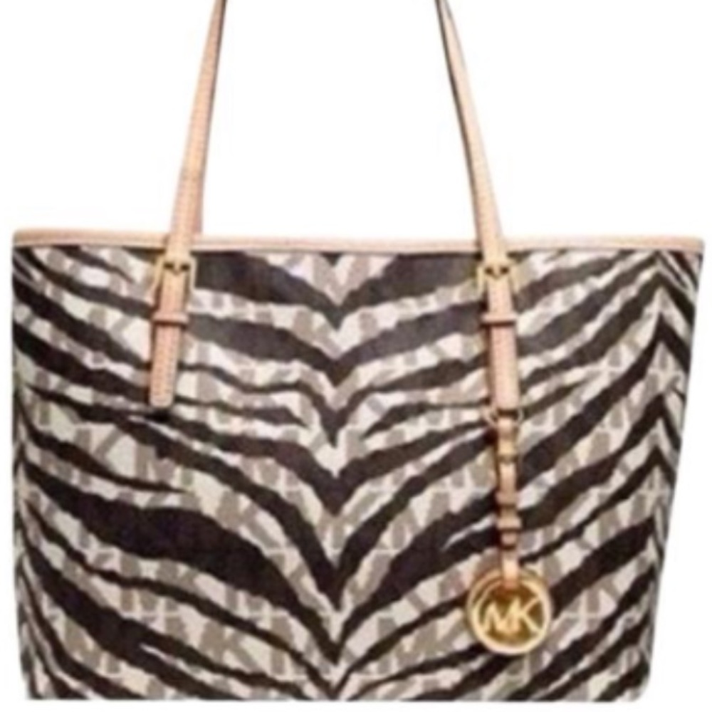 MICHAEL Michael Kors zebra monogram Jet Set Tote